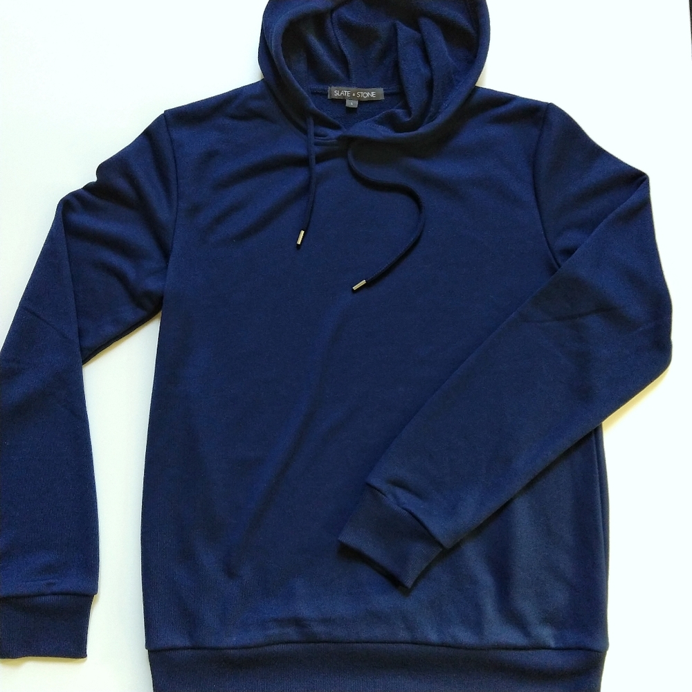 New Slate & Stone Hoodie Size Small Blue w/ White